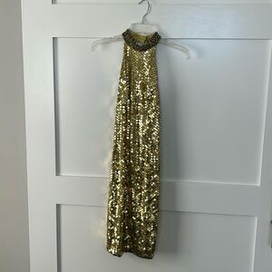 Cache gold party dress size 4